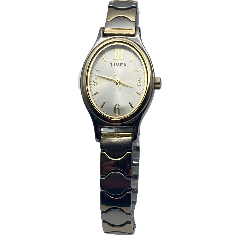 Timex Cavatina Women's Watch 21mm Gold Silver Tones Expandable - New Battery